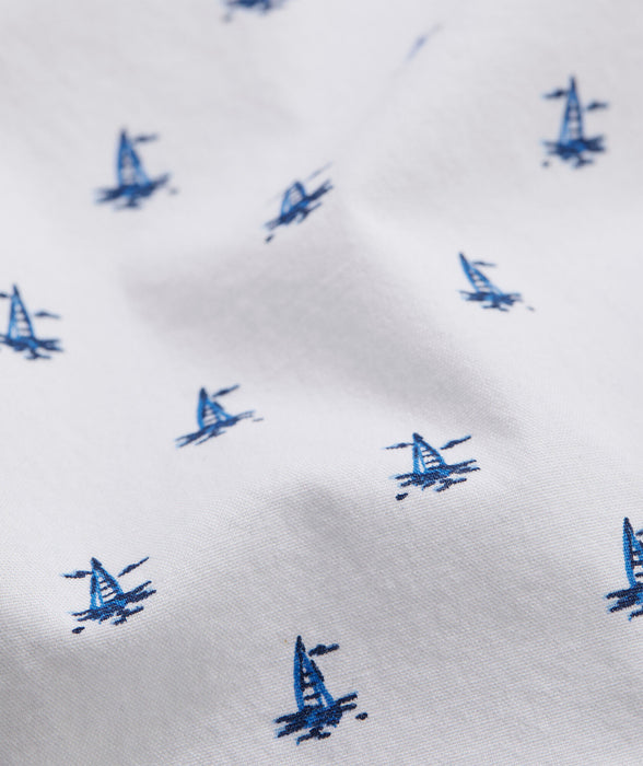 Vineyard Vines Men's Short Sleeve Sailboat Micro Printed Scenic Printed Shirt