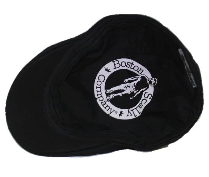 Boston Scally Co. The Scapper Newsboy Flat Cap Black 6-Panel Fitted Hat