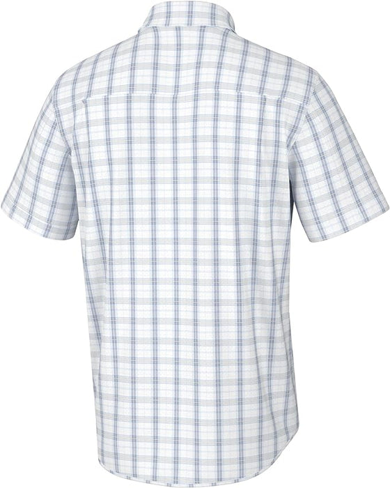 HUK Men's Tide Point Pattern Short Sleeve Shirt, Fishing Button Down