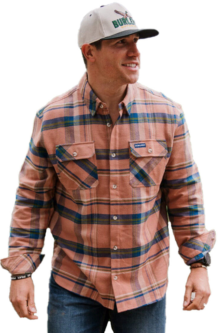 Burlebo Men's Flannel Mid-Weight Long Sleeve Shirt