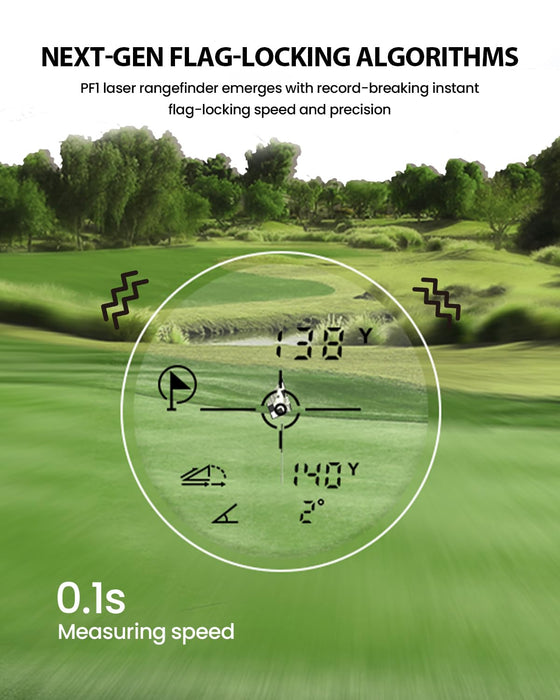 MiLESEEY Pocket Golf Rangefinder with Slope on/Off, 0.1s Flag Lock Pulse Vibration, IP65 Waterproof,1000 Yards Rechargeable Laser Range Finder Golfing, 7.5° Wide Field of View, Scan Measurement
