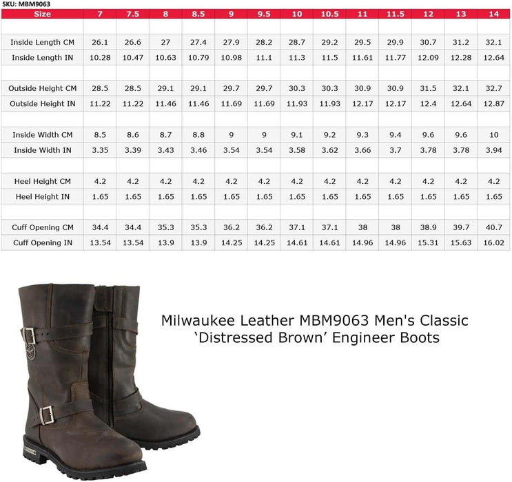 Milwaukee Leather Men's MBM9063 Classic Motorcycle Leather Engineer Boots