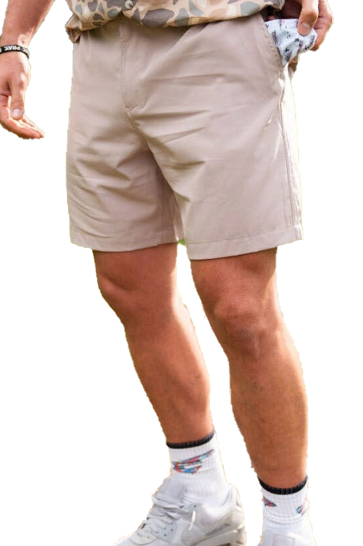 Burlebo Men's 5.5" Inseam Everyday Shorts (Cobblestone- Duck Hunt)