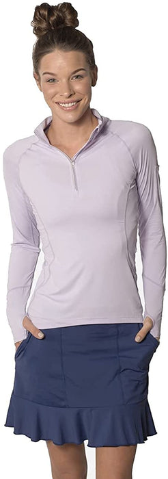 BloqUV Women's Mock Quarter Zip Quick Dry Long Sleeve Shirt