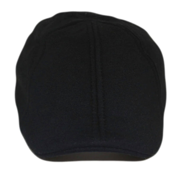 Boston Scally Co. The Scapper Newsboy Flat Cap Black 6-Panel Fitted Hat