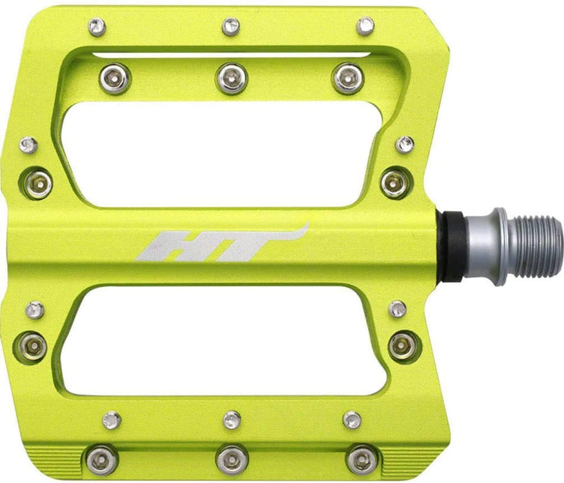 HT Components AN14A Unisex Adult Flat Pedals Pair Apple Green 9/15"