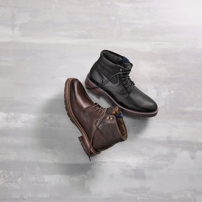 Johnston & Murphy Men's Cody Size 13 Black Full Grain Leather Wingtip Boots