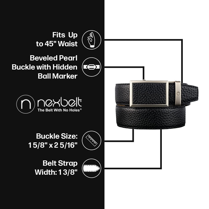 Nexbelt Go-In! Pebble Grain Pitch Black 2.0 Strap Belt
