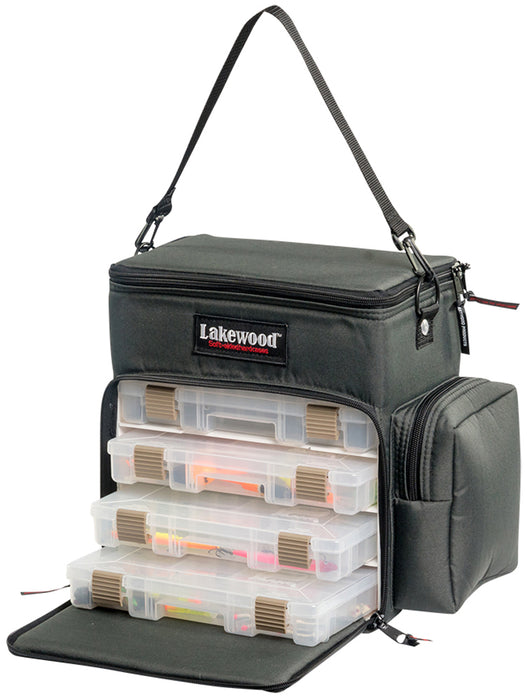 Lakewood Fishing Gray Mini Magnum Tackle Box With 4 Trays Holds Plano Boxes