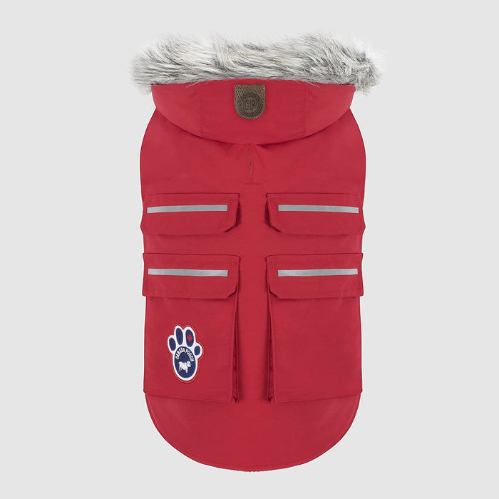 Canada Pooch Everest Explorer Size 20+ Red Fleece Lined Insulated Dog Coat