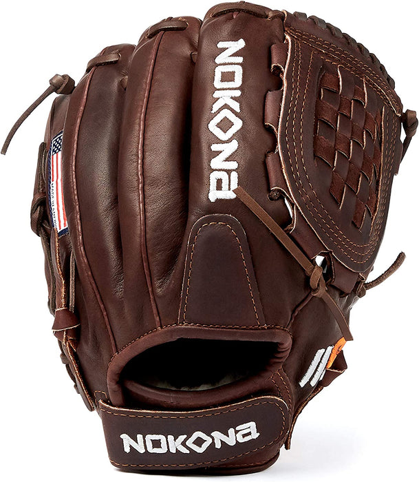 Nokona X2 Elite 12.5" Chocolate Closed Web Right Handers Baseball Glove