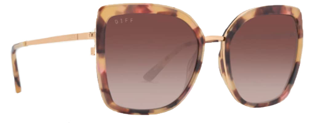 DIFF Eyewear Women's Clarisse Gold + Brown Gradient Lens Sunglasses
