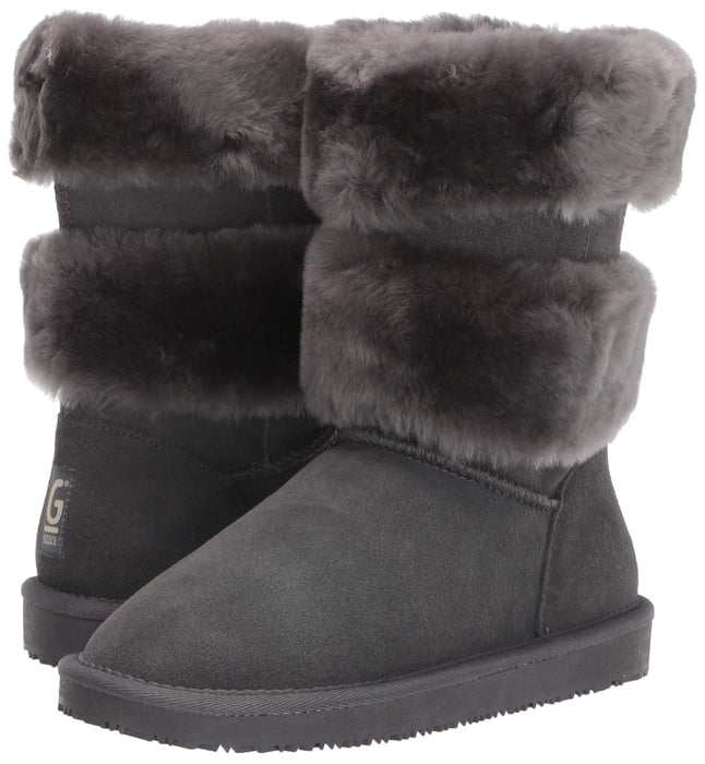 Bayton Women's Mara Charcoal Size 6 Faux Fur Fashion Boot