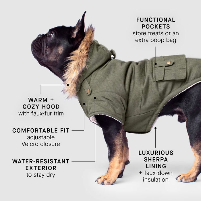 Canada Pooch Alaskan Army Parka Size 20 Army Green Insulated Dog Coat