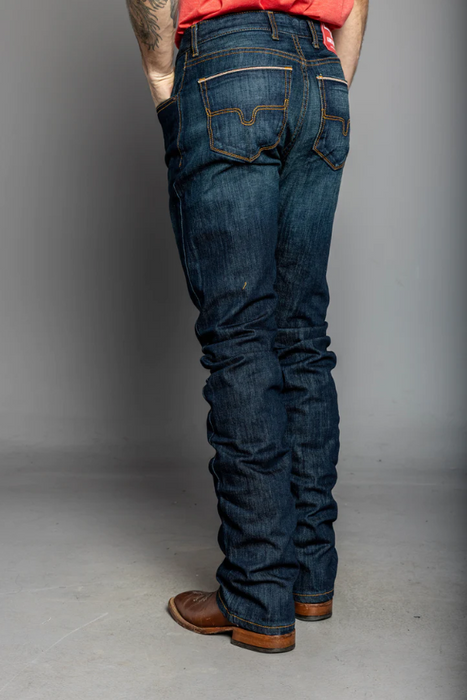 Kimes Ranch Men's Roger 38W x 34L Slim Fit Boot Cut Blue Jeans