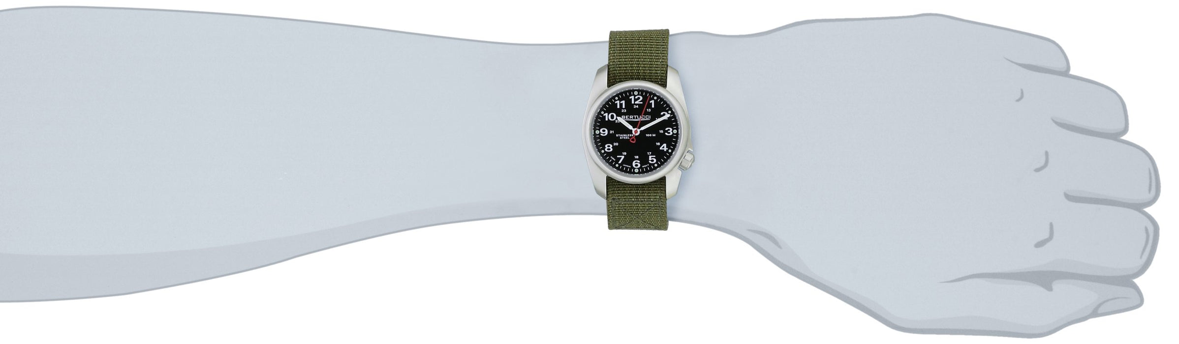 Bertucci A-1S Green Nylon Strap 36mm Stainless Steel Dial Field Watch