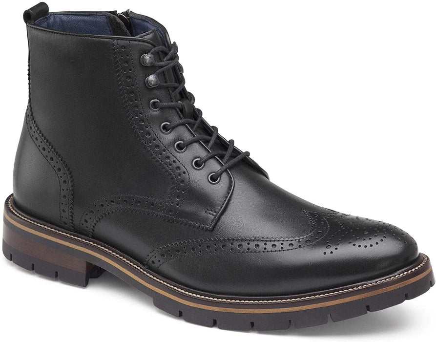 Johnston & Murphy Men's Cody Size 9 Black Full Grain Leather Wingtip Boots
