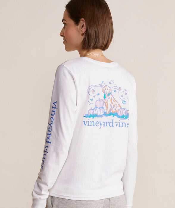 Vineyard Vines Women's Autumn Dog Long-Sleeve Pocket Cotton Shirt