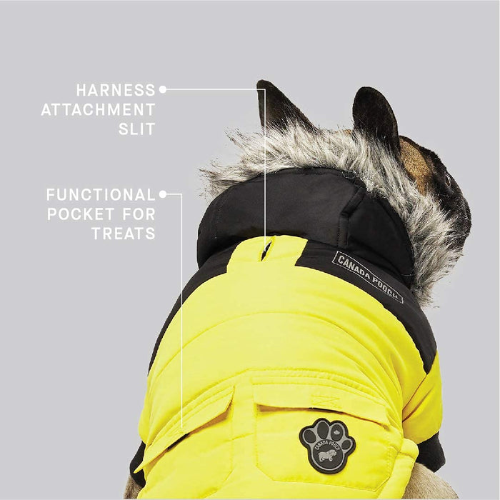 Canada Pooch True North Parka Size 18 Yellow Insulated Dog Coat