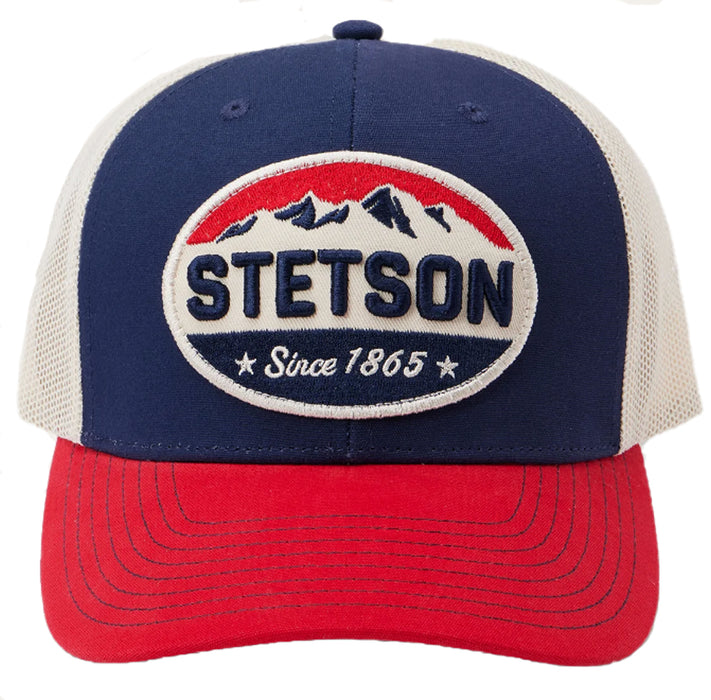 Stetson Embroidered Western Cowboy Americana Since 1865 Trucker Hat Blue/Red/White Cap