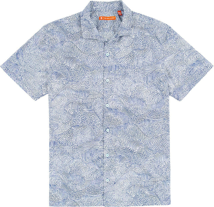 Tori Richard Tendensea White Small Button Down Short Sleeve Hawaiian Shirt