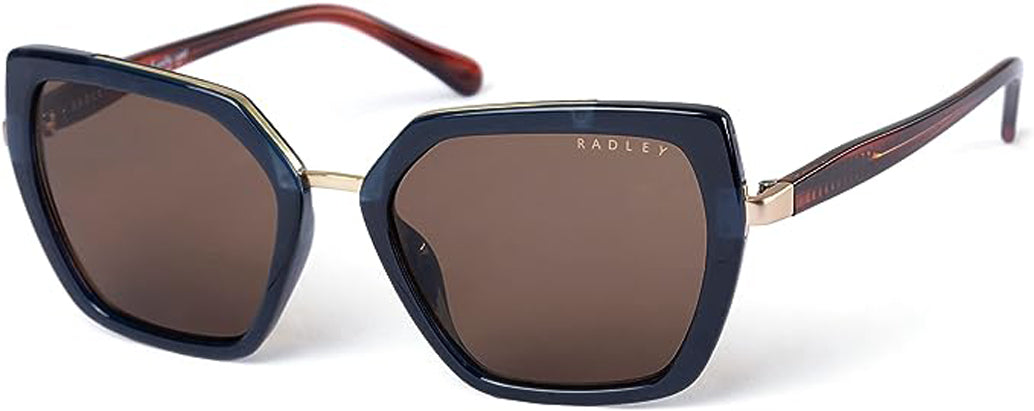 Radley London Women's 6503 Tranquil Blue and Gold Designer Square Sunglasses