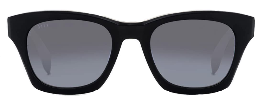 DIFF Eyewear Unisex Dean Matte Black + Blue Gradient Flash Lens Sunglasses