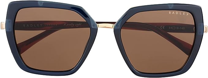 Radley London Women's 6503 Tranquil Blue and Gold Designer Square Sunglasses