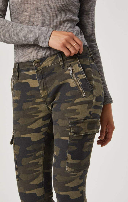Mavi Women's Juliette Size 24/27 Camouflage Mid Rise Skinny Cargo Pants
