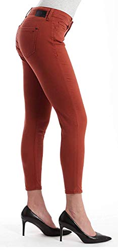Mavi Women's Alexa Burnt Henna Sateen 32/28 Mid Rise Super Skinny Pants
