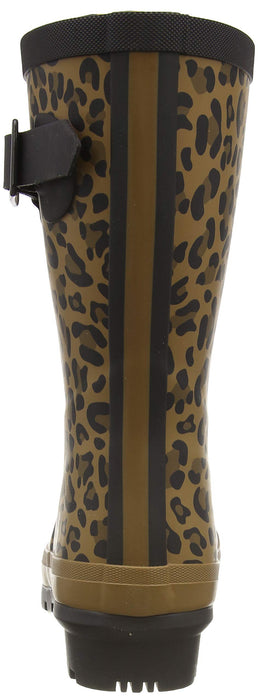 Joules Women's Molly Welly Tan Leopard Size 7 Mid Height Rain Boot