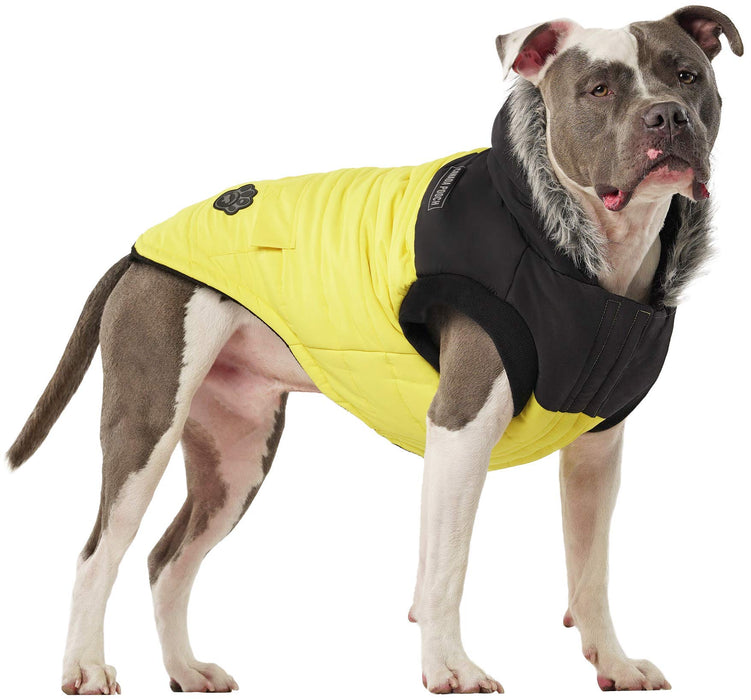 Canada Pooch True North Parka Size 18 Yellow Insulated Dog Coat