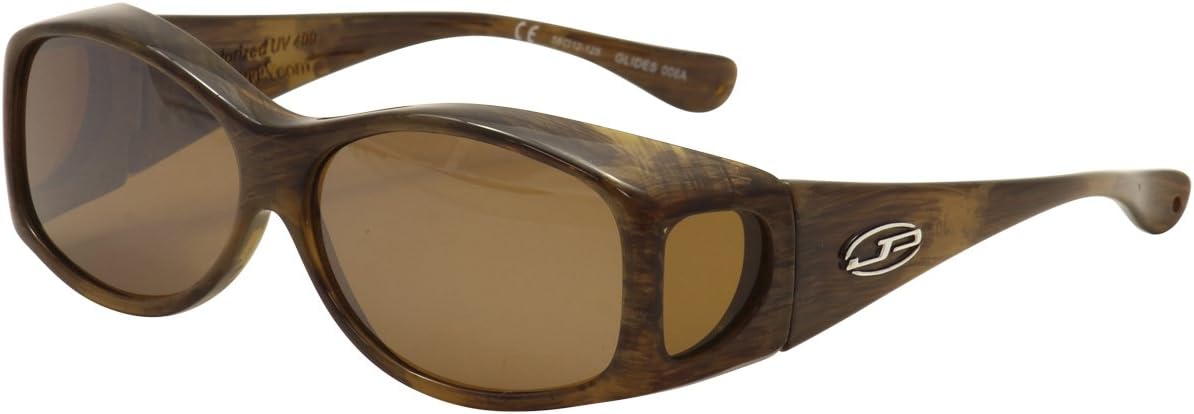 Fitovers Eyewear Glides Sunglasses with Swarovski Crystals (Honey, Polarvue Amber)