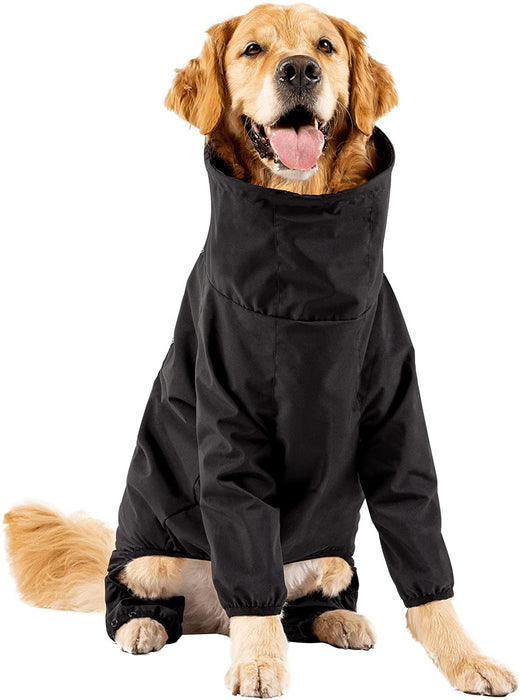 Canada Pooch Slush Suit Size 16 Black Water-Resistant Dog Bodysuit