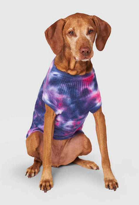 Canada Pooch Wide Side Sweater Size 22 Purple Tie Dye Insulated Dog Coat