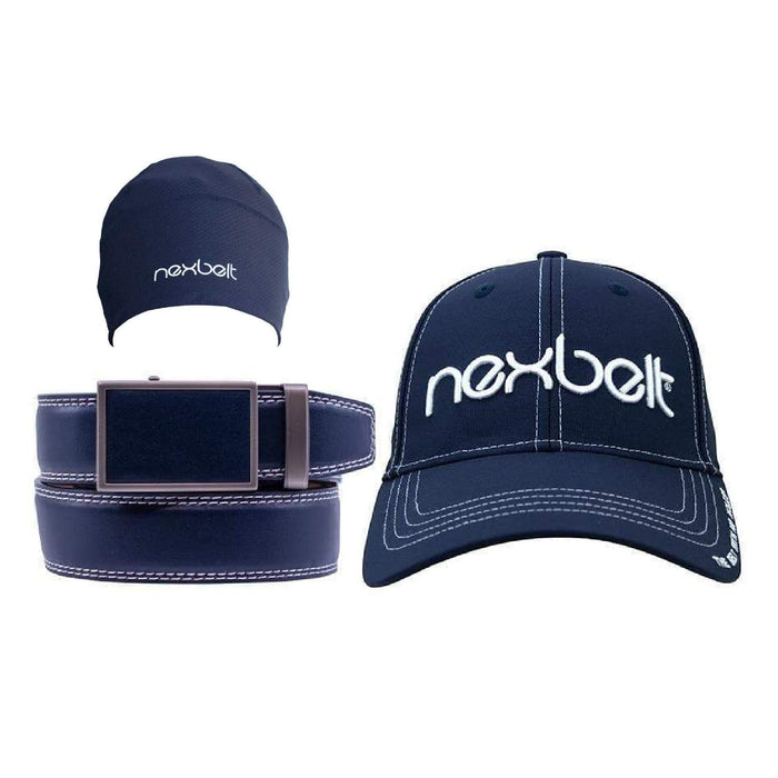 Nexbelt Match Package: Deep Sea Navy Go-In! Belt with Cap and Beanie