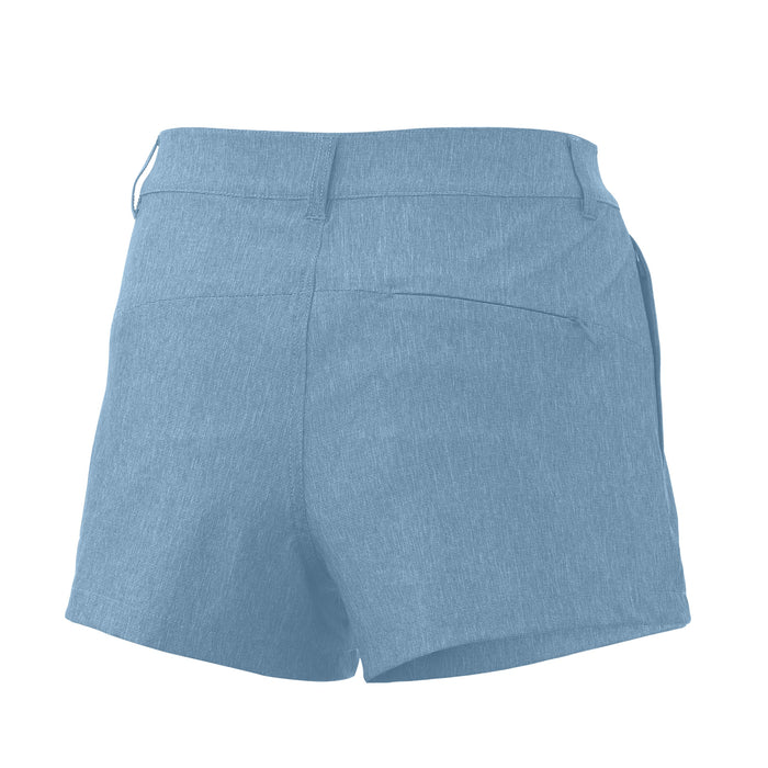 HUK Womens Drifter Size 2 Ice Blue Heather Deck Shorts With Pocket