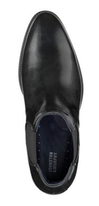 Johnston & Murphy Men's Stockton Size 10 Black Full Grain Chelsea Boots