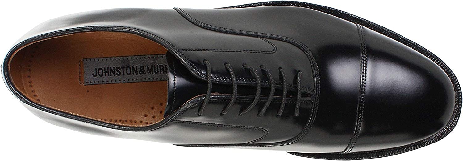 Johnston & Murphy Melton Cap-Toe Black Size 12 3E Dress Shoes