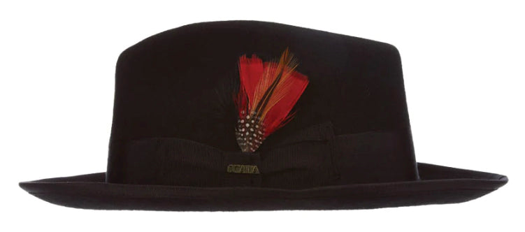 Scala Men's Classico New Yorker Wool Felt Snap Brim Fedora Hat