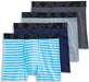 Bundle of 2-4 Packs of Jockey Men's ActiveBlend 5" Large Charcoal/Grey/Navy/Blue Stripe Mid-Rise Boxer Brief Underwear