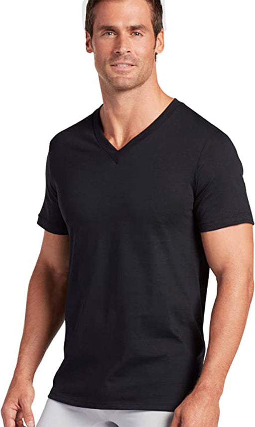 Jockey Men's 6 Pack Classic V-Neck XX-Large Black Short Sleeve T-Shirt