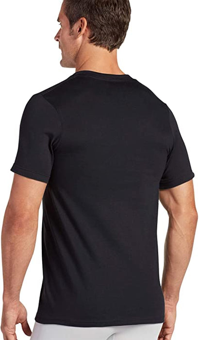 Jockey Men's 6 Pack Classic V-Neck Large Black Short Sleeve T-Shirt