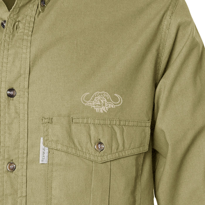 TAG Safari Men's Buffalo Logo Long Sleeve Shooter Shirt