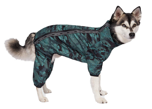 Canada Pooch Slush Suit Size 16 Green Camo Water-Resistant Dog Bodysuit