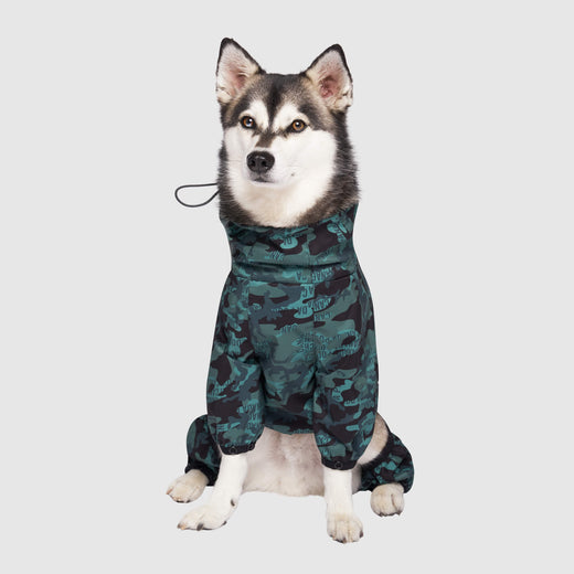 Canada Pooch Slush Suit Size 22 Green Camo Water-Resistant Dog Bodysuit