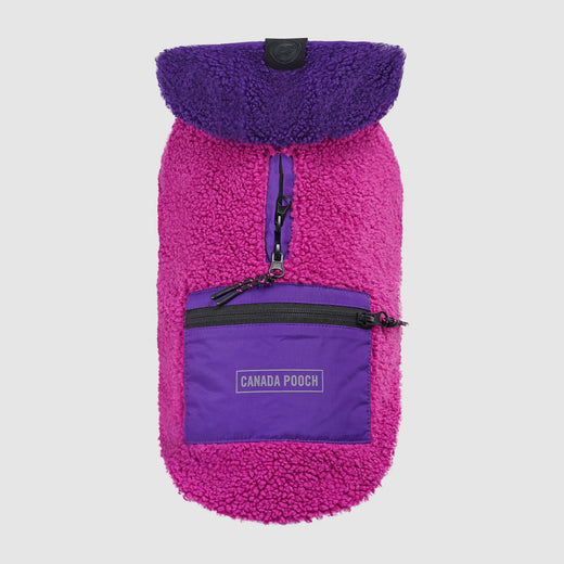 Canada Pooch Cool Factor Hoodie Size 16 Pink/Purple Teddy-Bear fleece Dog Hoodie