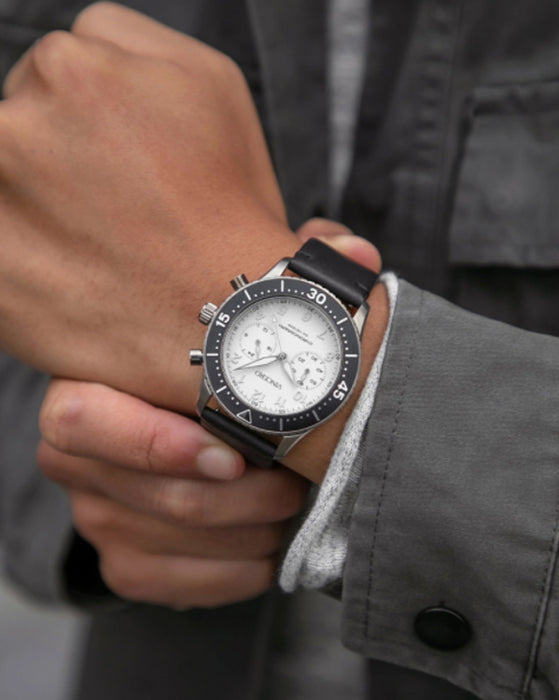 Vincero Men's Outrider Frost White Luxury Japanese Quartz Wrist Watch