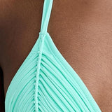 PQ Swim Women's Isla Triangle Bikini Top - Back Tie Closure, Removable Padding, Women's Swimsuit Top