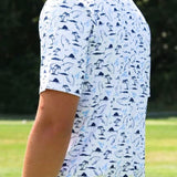 White Water Burgee Print Polo Breathable Short Sleeve Shirt - Sports by Sager
